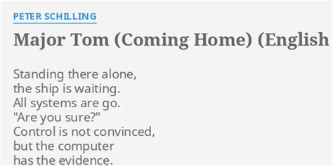 major tom coming home lyrics